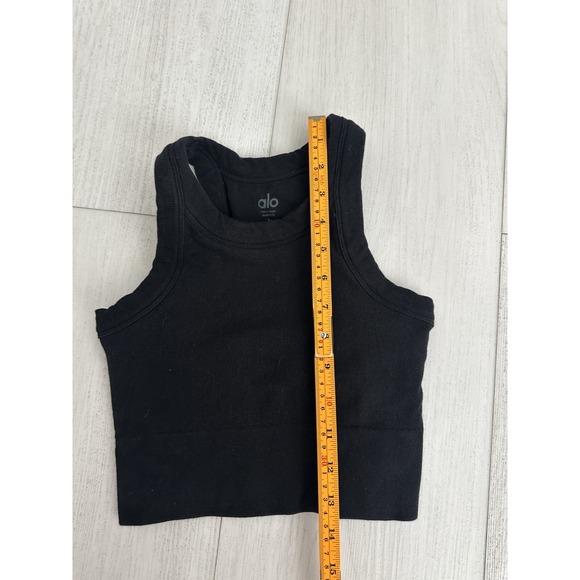 Alo Cropped Tank Top Sz S Black - Picture 3 of 6